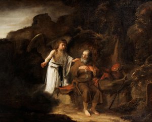 Holandês:  Landschap met Elia en de engel Paisagem com Elias e o Anjo