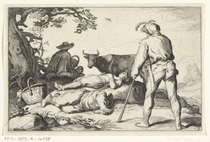 pastores Quatro cenas pastorais (título da série) de Cornelis Bloemaert (II) (possibly)