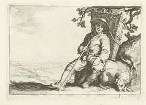 Um mascate de descanso 16 gravuras de diferentes séries de Cornelis e Frederik Bloemaert (título da série)