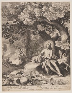 São João Batista numa paisagem de Cornelis Bloemaert