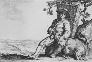 Viajante com Cão, da série Dezesseis Assuntos Camponeses, século XVII.