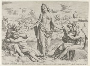 A ingenuidade recompensa a diligência e castiga a preguiça de Cornelis Bos (attributed to)