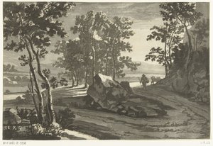 Paisagem arborizada com tropeiro de Cornelis Brouwer