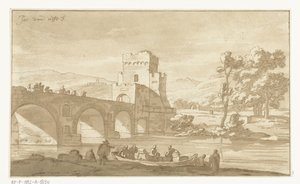 Ponte Molle perto de Roma de Cornelis Brouwer