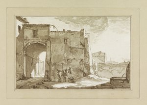 Portão com viajante e mula de Cornelis Brouwer