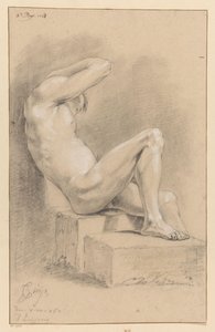Nu masculino sentado, vista lateral (3º prémio 1767) de Cornelis Buys