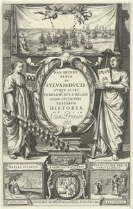 Título da página: D. Heinsius, Revm e Sylvam-Dvcis em outro lugar em Belgio avt a Belgis anno 100 DCXXIX gestarvm history. 1631 de Cornelis Claesz. Duysend