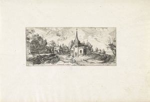 Paisagem com vista para uma igreja de uma aldeia
Paisagens (título da série) de Cornelis Claesz van Wieringen (possibly)