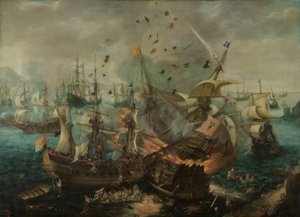 A explosão do navio almirante espanhol (...)
