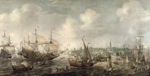A chegada de Fredrick V em Vlissingen em 1613 (óleo sobre tela)