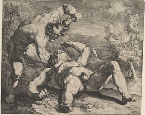 Caim matando Abel, c. 1591 de Cornelis Cornelisz van Haarlem