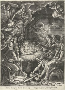 Adoração pelos pastores de Cornelis Cort