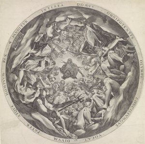 Encontro de Deuses no Olimpo de Cornelis Cort
