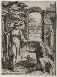 Cristo aparecendo em Maria Madalena, 1567. de Cornelis Cort