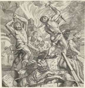 A Forja dos Ciclopes de Cornelis Cort