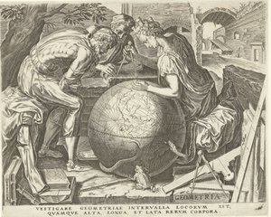 Geometria (Geometria) As Sete Artes Liberais (Artes Liberales) (título da série) de Cornelis Cort