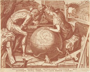 Geometria (Geometria) As Sete Artes Liberais (título da série) de Cornelis Cort