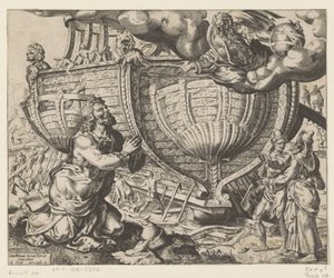 Deus ordena que Noé construa a arca A História de Noé (título da série) de Cornelis Cort