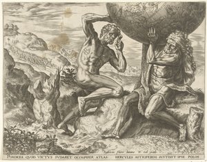 Hércules carrega o globo para a Atlas Trabalhos de Hércules (título da série)