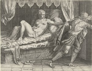 José e a esposa de Potiphar de Cornelis Cort