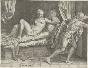 A esposa de José e Potifar de Cornelis Cort