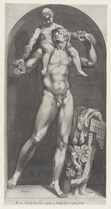 O Espelho da Magnificência Romana: Baco nos ombros de um sátiro, século XVI., século XVI. de Cornelis Cort
