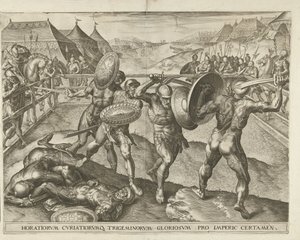 Batalha entre os Horatianos e os Curatianos de Cornelis Cort