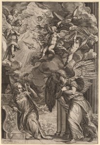 A Anunciação de Cornelis Cort after Titian