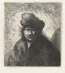 Auto-retrato com gorro de pele inclinado: busto de Cornelis Danckerts (I) (possibly)
