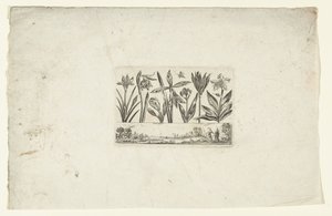 Fila de flores acima da paisagem
Flores e paisagens (título da série) de Cornelis Danckerts (I)