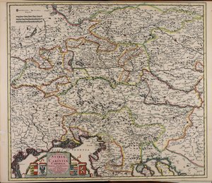 Ducatus Stiriae et Carintiae Carniolae Cilleiae que comitatus nova tabula que et pars est meridionalior circuli Austriaci de Cornelis Danckerts