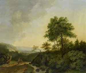 Vista das montanhas de Harz de Cornelis Francois Roos