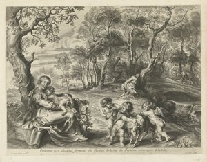 Descansar no voo para o Egipto de Cornelis Galle (I) (possibly)