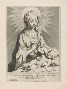 Maria adora o menino Jesus