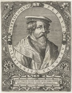 Retrato de Pedro Apianus Petrus Apianus Binuitzius (título no objeto) de Cornelis Galle (I)