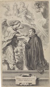 Comunhão de Santo Estanislau Kostka (?) com um anjo de Cornelis Galle (II)