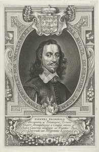 Portret van Johann Fromhold Os mais famosos embaixadores do nome cristão para pacificar o mundo, o Mosteiro e Osnabruga (...) (título da série) de Cornelis Galle (II)