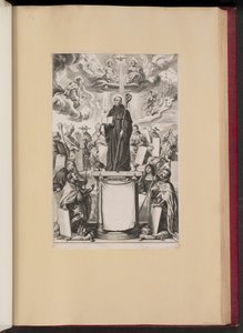 Página de rosto para S. Benedictus Illvstratvs de Dommo Benedicto Haeftano de Cornelis Galle I after Sir Peter Paul Rubens