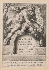 Página de título para Maffeo Barbarian, Poemas de Cornelis Galle I after Sir Peter Paul Rubens