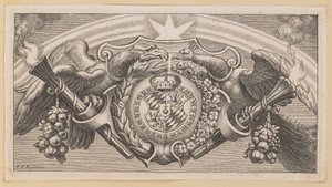 Vinheta para a página de título de Balthasar Cordier, Catena Patrum Graecorum em Sanctum Ioannem de Cornelis Galle I after Sir Peter Paul Rubens