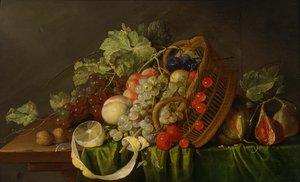 Natureza morta com uma cesta de frutas, ca 1654