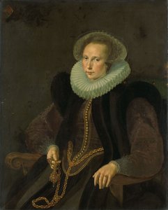 Holandês: Griete Jacobsdr van Rhijn (1585-1652). Esposa de Jacob Cornelisz Banjaert, chamado van Neck Retrato de Griete Jacobsdr van Rhijn (1585-1652). Esposa de Jacob Cornelisz Banjaert, chamado van Neck de Cornelis Ketel
