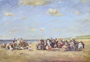 Na praia (óleo a bordo) de Cornelis Koppenol