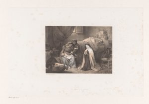 Freira orante com criança doente de Cornelis Kruseman