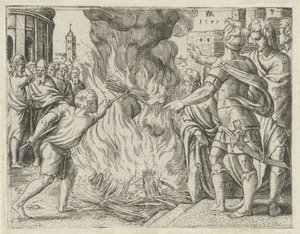 Os filisteus queimam a mulher e o sogro de Sansão
História de Sansão (título da série)