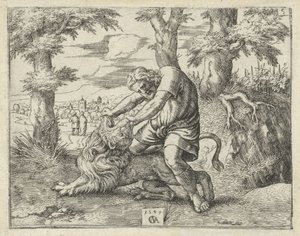 Sansão mata o leão História de Sansão (título da série)