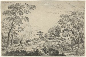 Paisagem com condutor de mula de Cornelis Matthieu