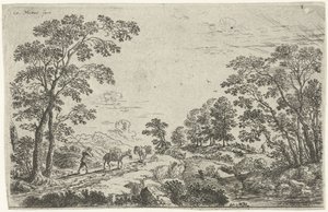 Paisagem com Mule Driver de Cornelis Matthieu