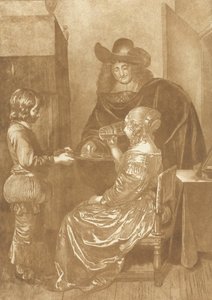 Senhor e senhora com página de Cornelis Ploos van Amstel (signed by artist)