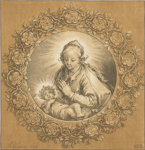 Maria com o Menino Jesus A Virgem Maria e o Menino Jesus de Cornelis Ploos van Amstel (signed by artist)